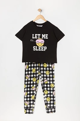 Ensemble pyjama avec t-shirt et pantalon à imprimé Let Me Sleep pour fille