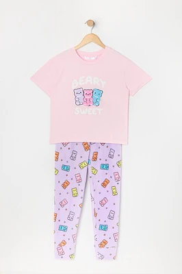 Ensemble pyjama avec t-shirt et pantalon à imprimé Beary Sweet pour fille