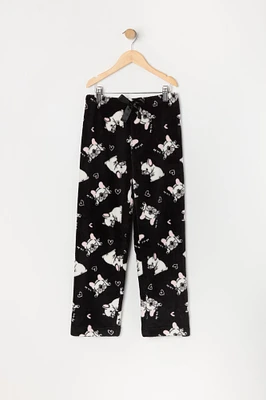 Girls Printed Plush Pajama Pant