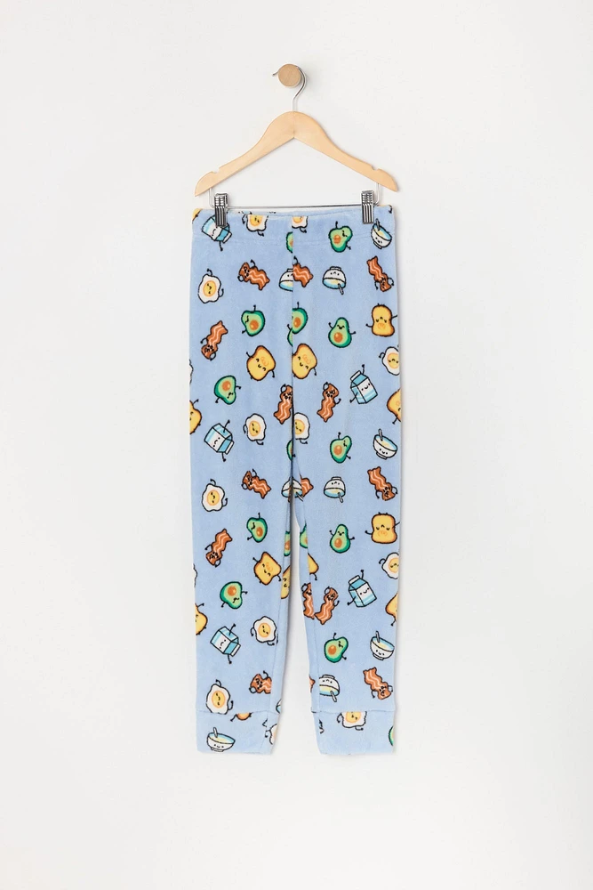 Girls Printed Plush Pajama Jogger