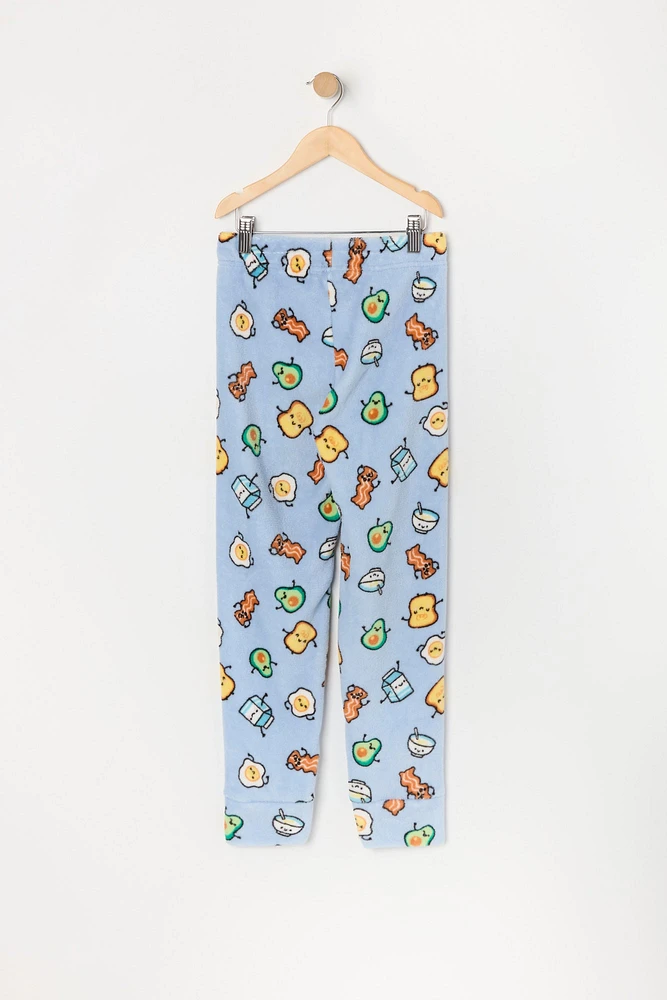 Girls Printed Plush Pajama Jogger