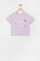 Ensemble pyjama avec t-shirt et pantalon en peluche à imprimé Déjeuner pour fille