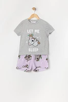 Ensemble pyjama avec t-shirt à imprimé Koala et short en peluche pour fille