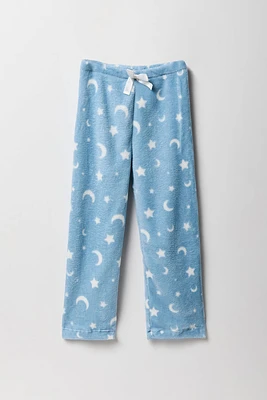 Girls Printed Plush Pajama Pant