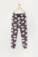 Girls Printed Velour Pajama Jogger