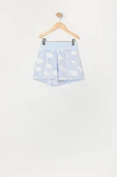 Ensemble pyjama avec haut Ã  manches longues et short en peluche pour fille