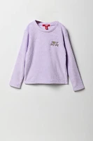 Ensemble pyjama en peluche avec motif brodé pour fille