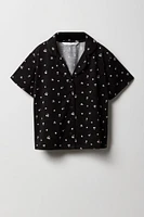 Girls Button-Up Top & Short 2 Piece Pajama Set