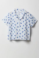 Ensemble-pyjama deux pièces short et haut boutonné pour filles