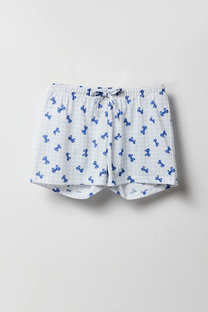 Ensemble-pyjama deux pièces short et haut boutonné pour filles