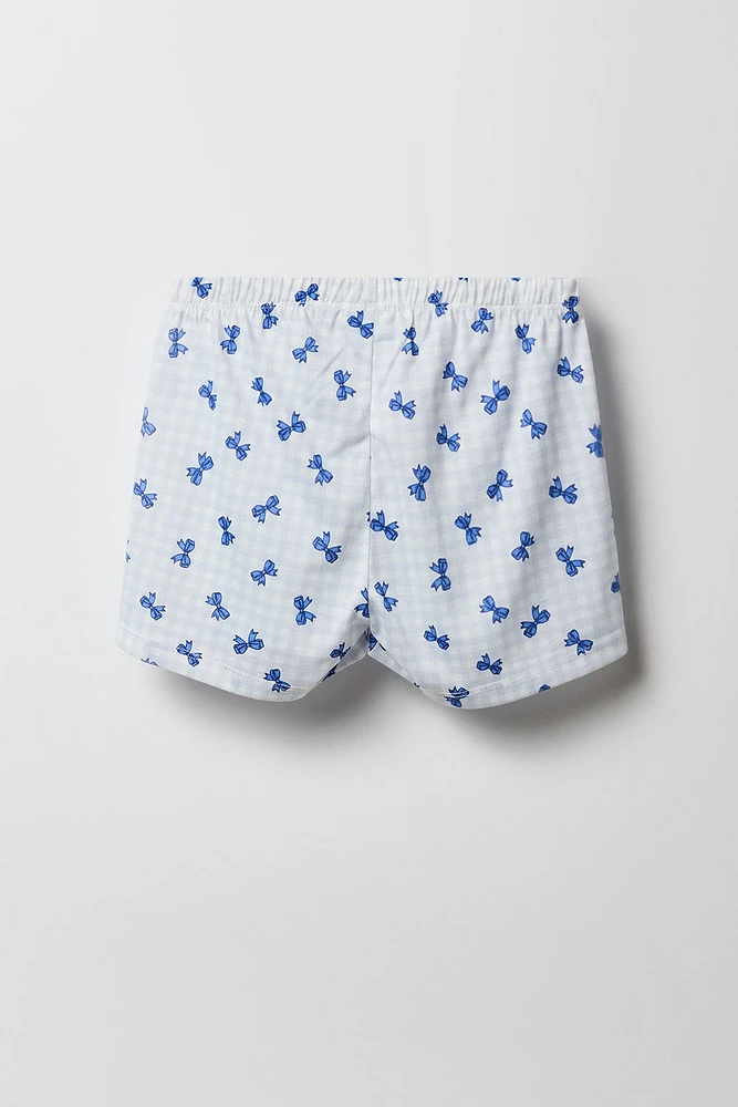 Ensemble-pyjama deux pièces short et haut boutonné pour filles