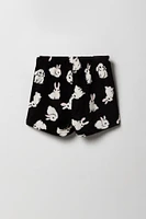 Girls Graphic T-Shirt & Plush Short 2 Piece Pajama Set