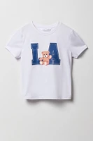 Ensemble pyjama avec t-shirt imprimé et short en peluche pour fille