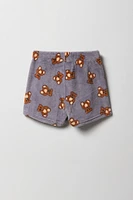 Ensemble pyjama avec t-shirt imprimé et short en peluche pour fille