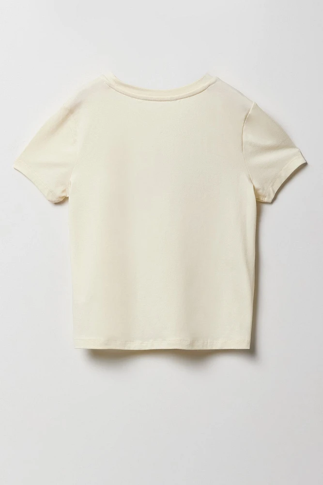 Ensemble pyjama avec t-shirt imprimé et short en peluche pour fille