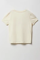 Ensemble pyjama avec t-shirt imprimé et short en peluche pour fille