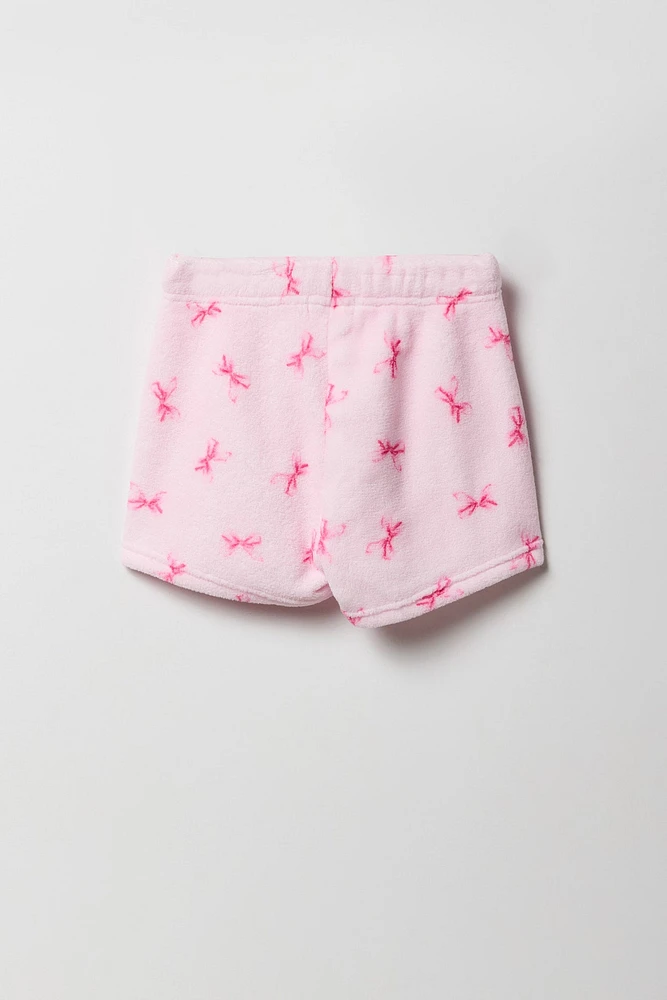 Ensemble pyjama avec t-shirt imprimé et short en peluche pour fille