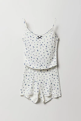 Ensemble pyjama avec débardeur et short en tricot de pointelle pour fille