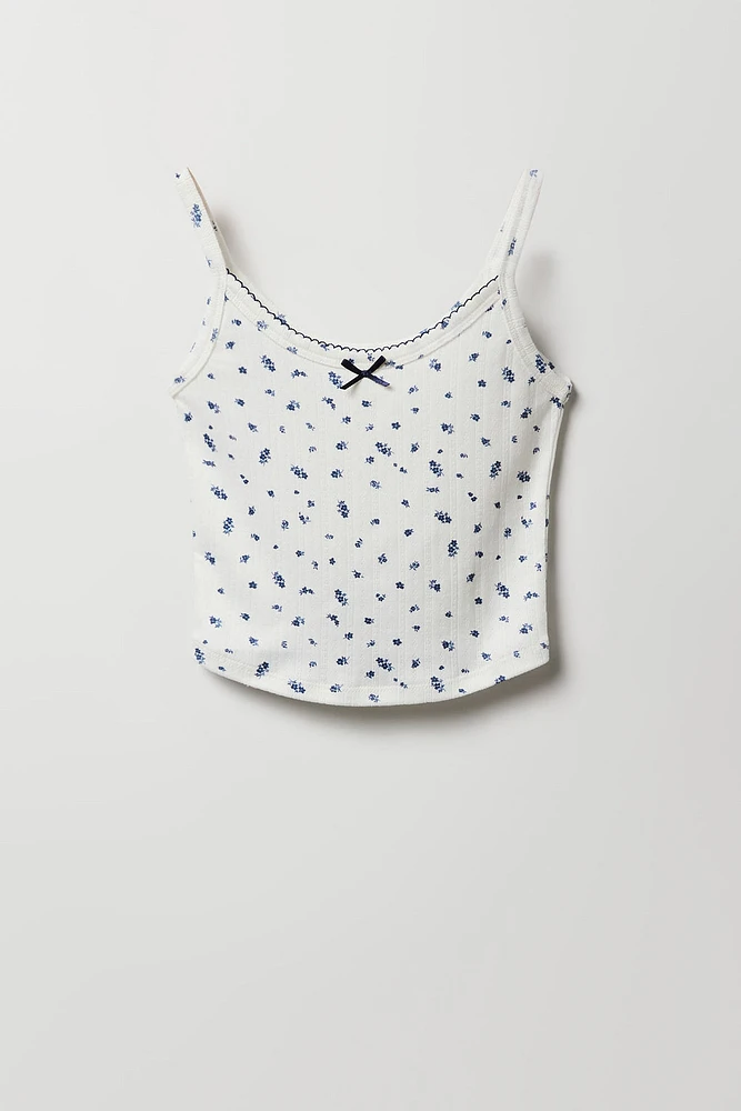 Ensemble pyjama avec débardeur et short en tricot de pointelle pour fille
