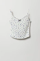 Ensemble pyjama avec débardeur et short en tricot de pointelle pour fille