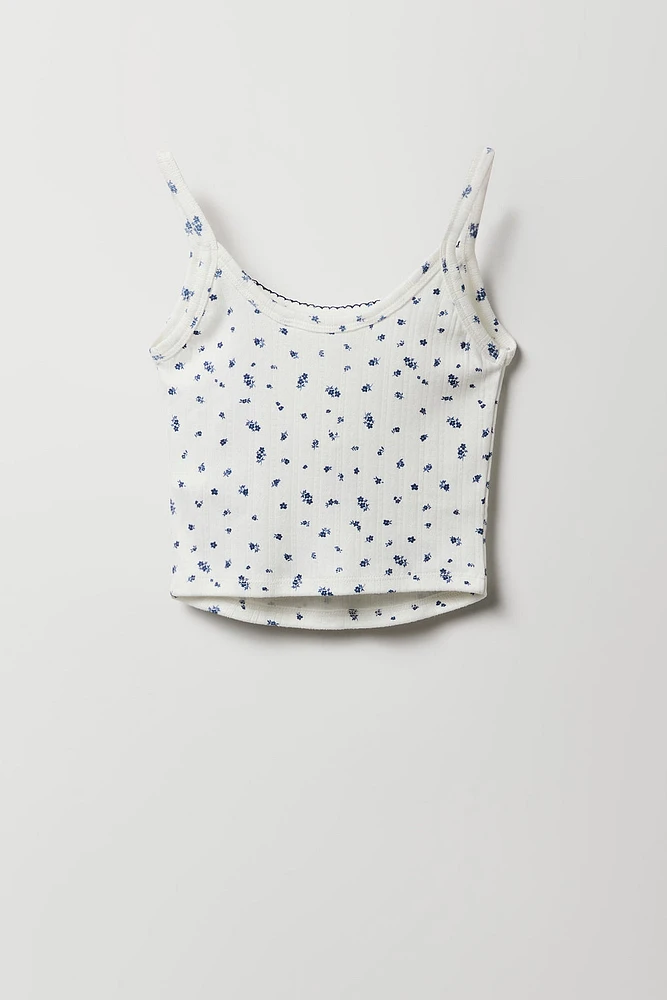 Ensemble pyjama avec débardeur et short en tricot de pointelle pour fille
