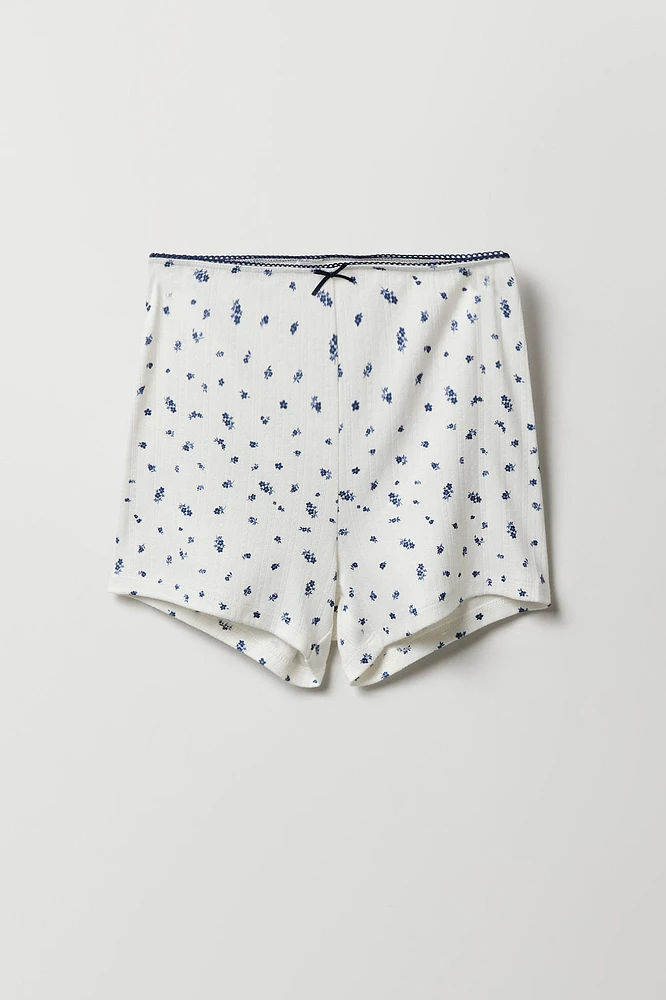 Ensemble pyjama avec débardeur et short en tricot de pointelle pour fille