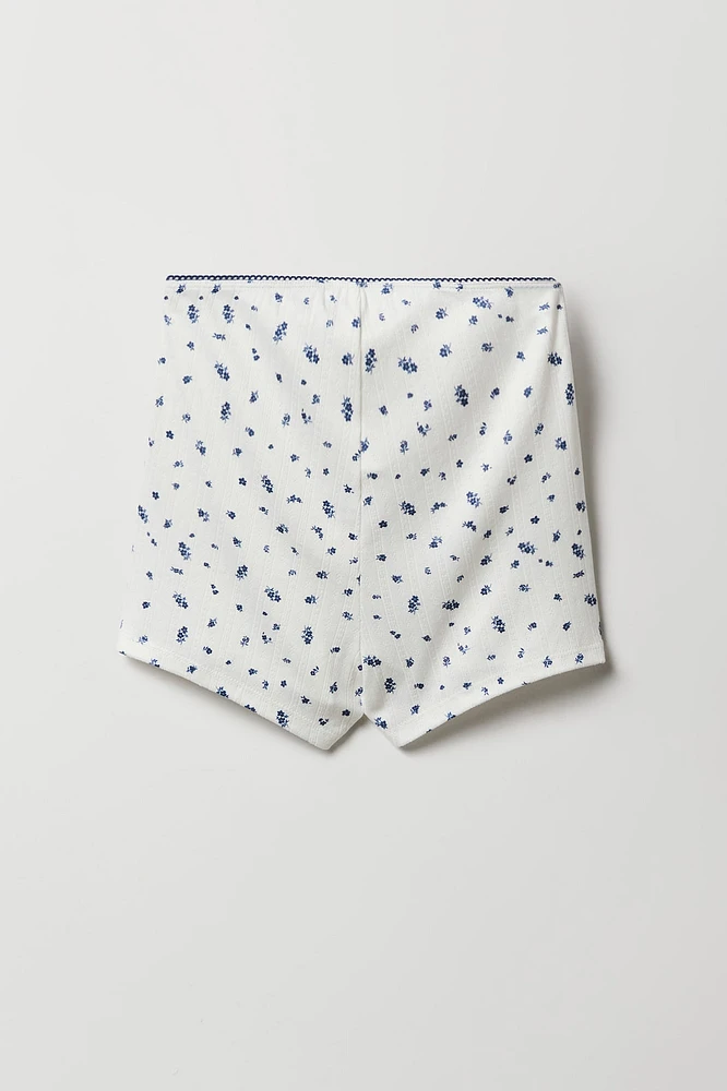 Ensemble pyjama avec débardeur et short en tricot de pointelle pour fille
