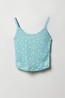 Girls Pointelle Knit Tank & Short 2 Piece Pajama Set