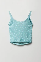 Girls Pointelle Knit Tank & Short 2 Piece Pajama Set
