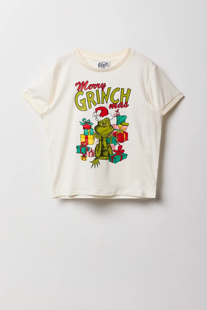 Ensemble pyjama avec t-shirt et jogger à imprimé Merry Grinchmas pour fille