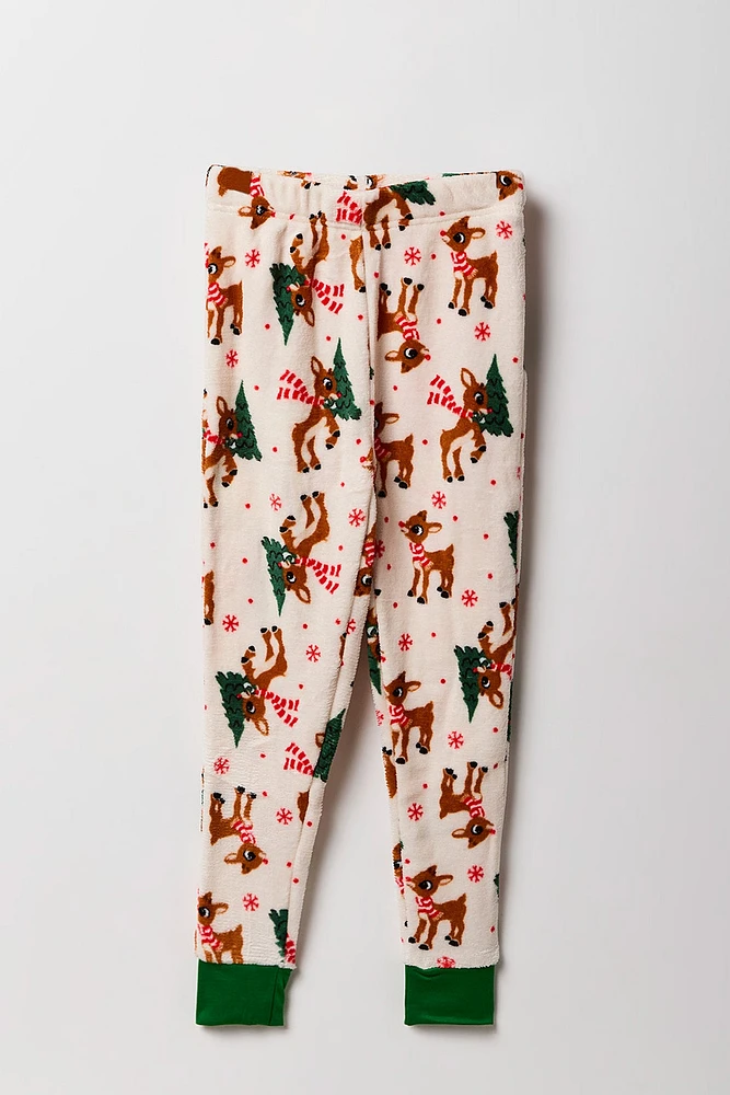 Ensemble pyjama avec t-shirt et jogger à imprimé Rudolph pour fille