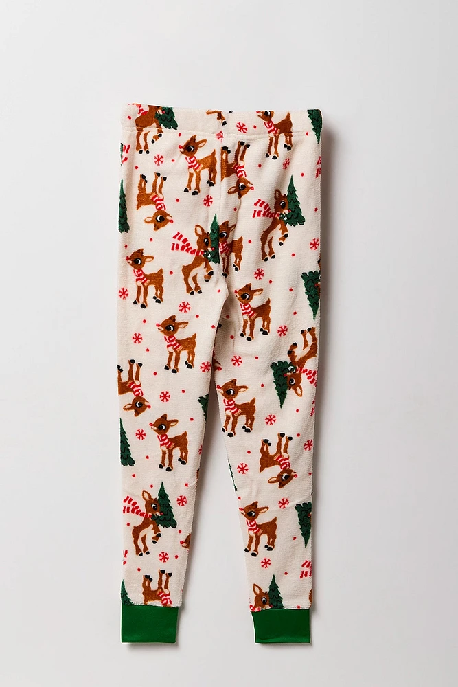 Ensemble pyjama avec t-shirt et jogger à imprimé Rudolph pour fille