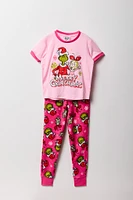 Ensemble pyjama avec t-shirt et jogger à imprimé Grinch & Cindy Lou pour fille