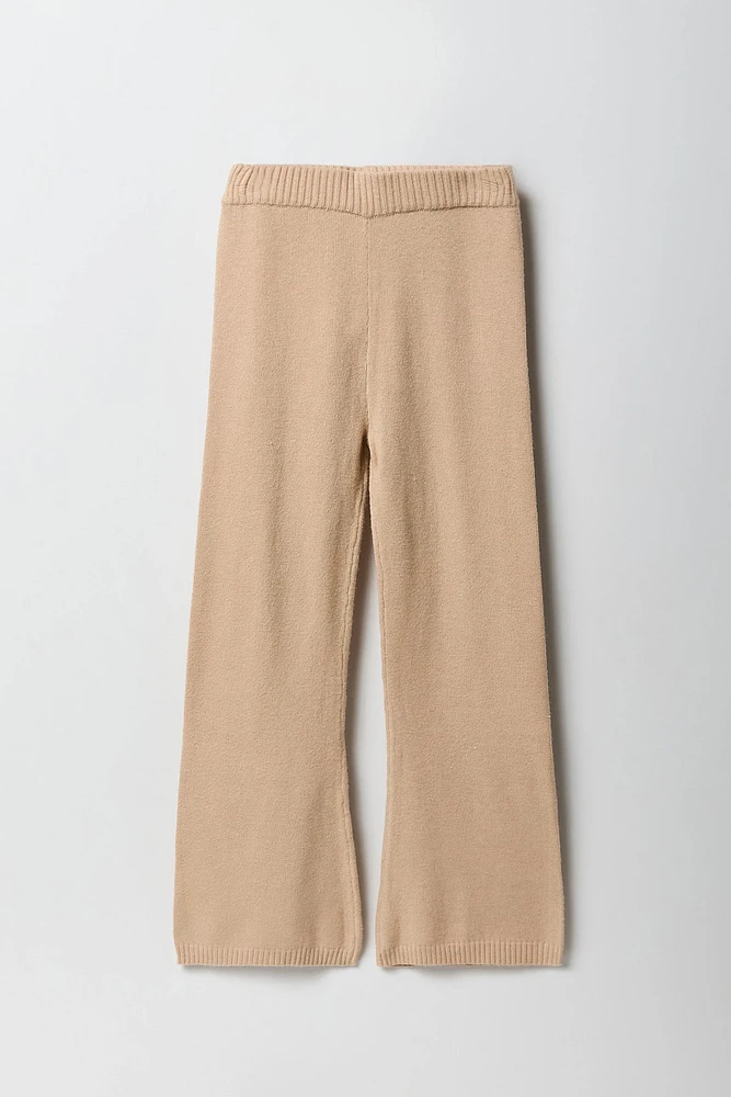 Pantalon à jambe évasée en tricot pour fille