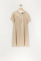 Robe Ã  manches courtes avec paillettes pour fille