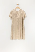 Robe Ã  manches courtes avec paillettes pour fille