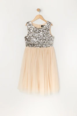 Robe avec tulle et paillettes pour fille