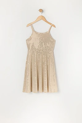 Robe Ã  jupe virevoltante avec paillettes pour fille