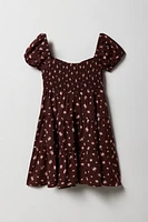 Girls Floral Smocked Tiered Dress
