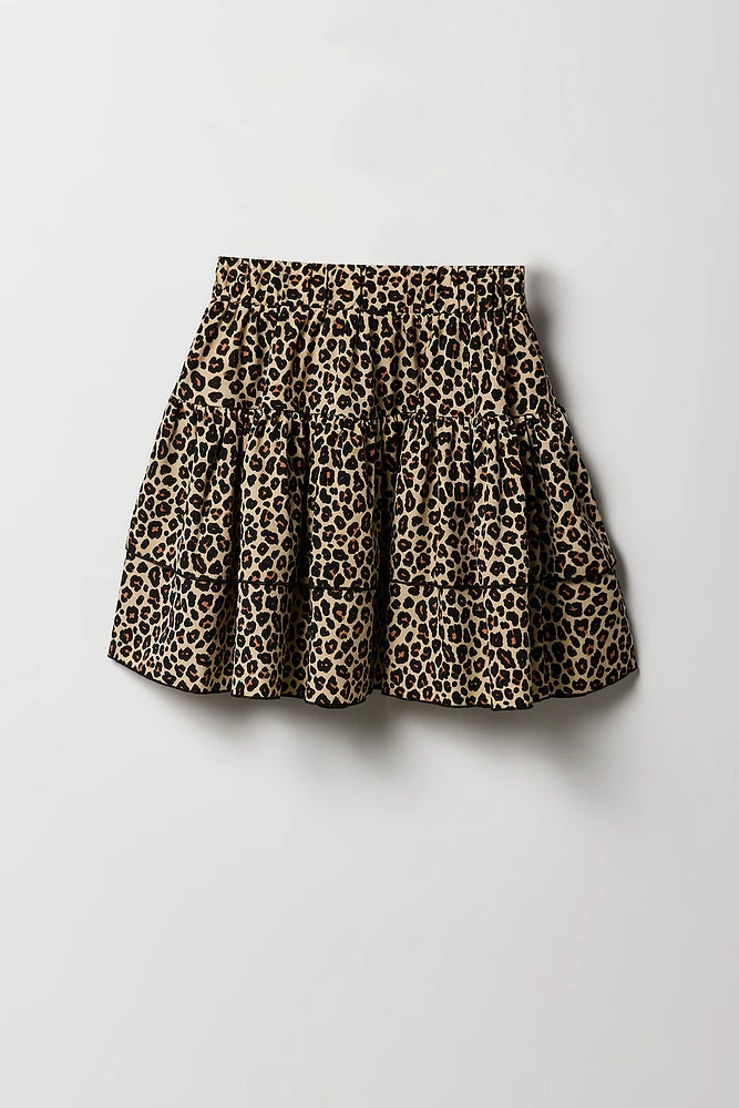 Girls Embroidered T-Shirt & Tiered Skirt 2 Piece Set