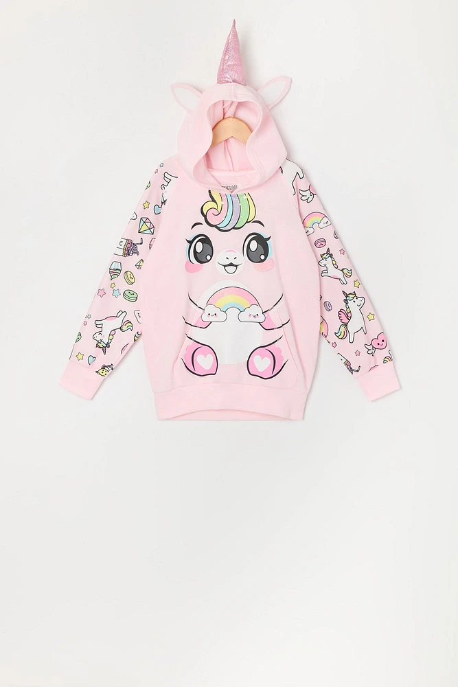 Girls Unicorn Character Hoodie