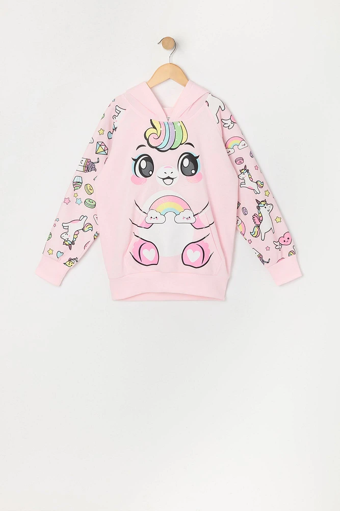 Girls Unicorn Character Hoodie