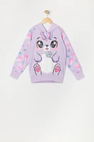 Girls Heart Kitty Character Hoodie