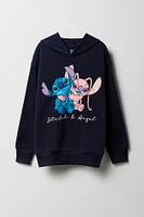 Haut à capuchon avec imprimé Stitch & Angel pour fille