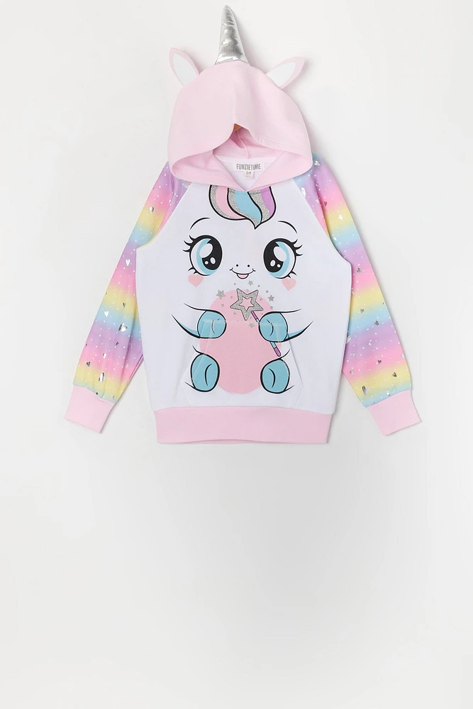 Girls Magic Unicorn Character Hoodie