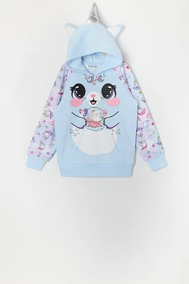 Girls Caticorn Character Hoodie