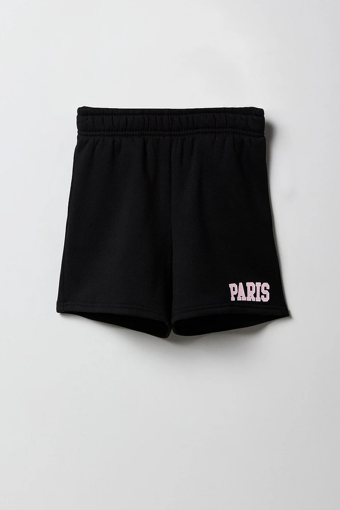 Girls City Graphic Fleece Short
