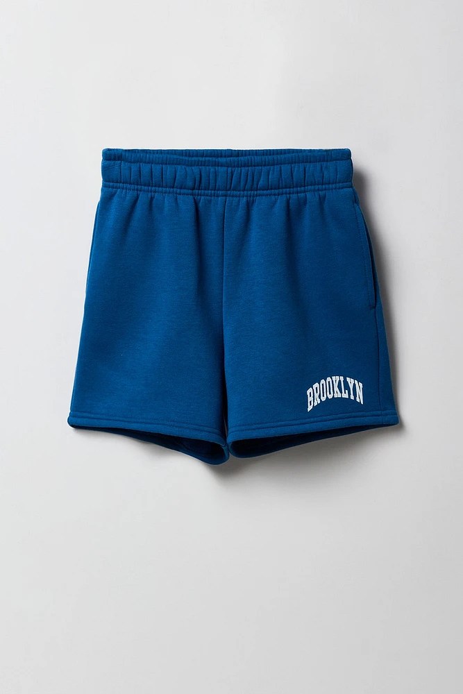 Short en molleton à imprimé City pour fille