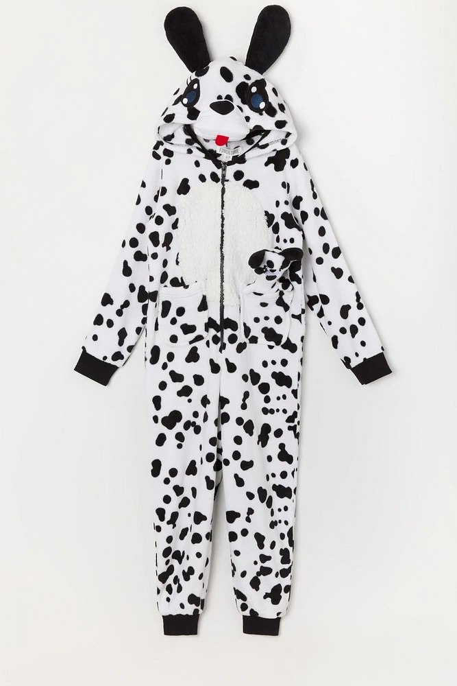 Combinaison en peluche Dalmatien 3D pour jeune