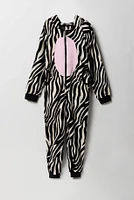 Youth 3D Zebra Plush Onesie